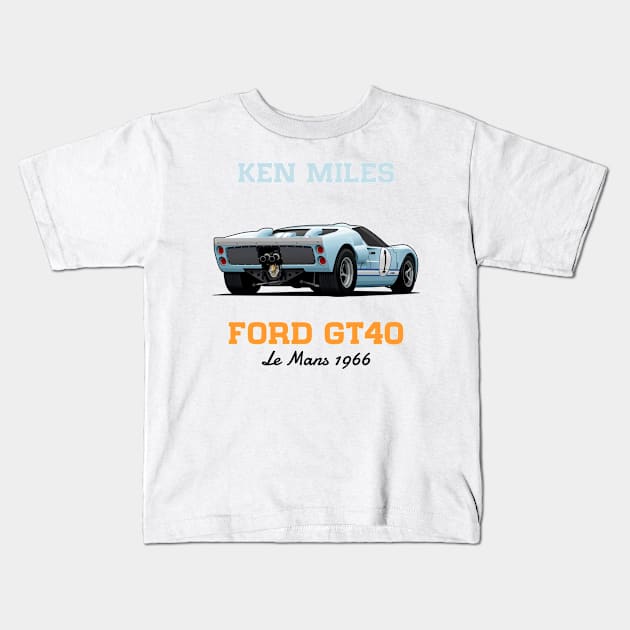 Ford GT40 Kids T-Shirt by kucingtertawa